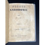 LIBERA Anna - POEZYE NARODOWE przez A. L. Cz 1. Paryż [1849]