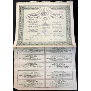 [1922] VARSAVIA. Banca Orientale. 10 azioni [5.000 marchi polacchi].