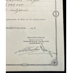 [1923] WARSZAWA. T.H. Warginta Sp. Akc. Świadectwo tymczasowe. 500 Akcji [5 milionów marek polskich].