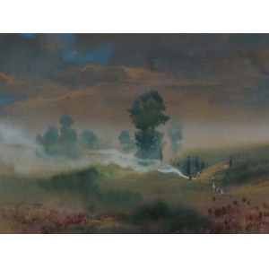 George René Groszang, Autumn Campfire [Landscape].