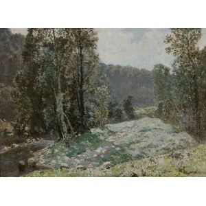 Konstanty Mackiewicz, Waldlandschaft mit Bach