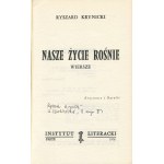 KRYNICKI Ryszard - Our Life Grows. Poems [first edition Paris 1978] [AUTOGRAPH].