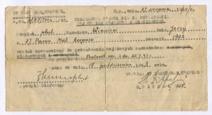 Temporary permit to drive military motor vehicles for Jerzy Winnicki, platoon sergeant with 37 Park Mat. 2 Corps [1943].