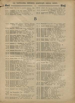 Directory of subscribers to the Warsaw telephone network of the Polish Joint Stock Telephone Company [1929].