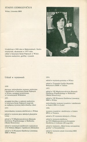 EIDRIGEVIČIUS Stasys - 166 exlibris from 1966-1977. exhibition catalog [1977].
