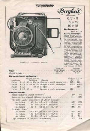 Werbekatalog für Voigtländer-Kameras [1930er Jahre].