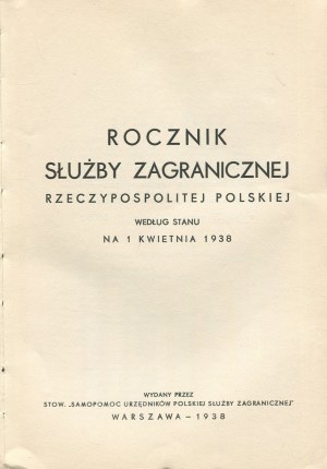 Yearbook of the Foreign Service of the Republic of Poland as of April 1, 1938