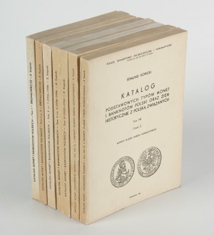KOPICKI Edmund - Catalogue of basic types of coins and banknotes of Poland and lands historically connected with Poland. Volumes I, V, VI and VIII [1974-1983].