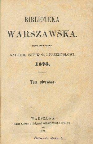 Warsaw Library. January, February, March 1873 [Darwinism, 