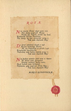 [Postkarte] Rota (Maria Konopnicka) [1914].