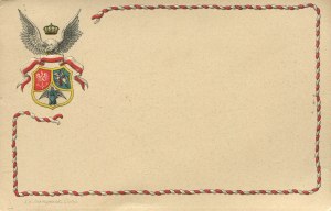 [Postcard] Coat of Arms of Poland, Lithuania and Ruthenia (Eagle, Pogo, Archangel Michael) from the January Uprising