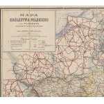 BARACZ A.P. - Map of the Kingdom of Poland with marking of iron, beaten and ordinary roads [1910].