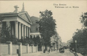 [Postcard] Vilnius. Zawalna street. Wallstrasse mit ev. Kirche [ca. 1915].