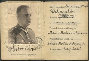 Ministry of Military Affairs. Personal Legitimation of Captain Stanislaw Witold Dobrowolski of the 2nd Baon of Railway Bridges [Legionowo 1935-1939].