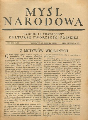 Národní myšlenka. Č. 28-52 (chybí 38, 49, 35 a 36) z roku 1936.