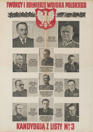[Die Macher und Soldaten der polnischen Armee kandidieren auf der Liste Nummer 3 [Wahl 1947].