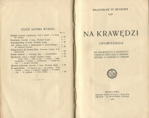 REYMONT Władysław - Na krawędzi. Opowiadania [1907].