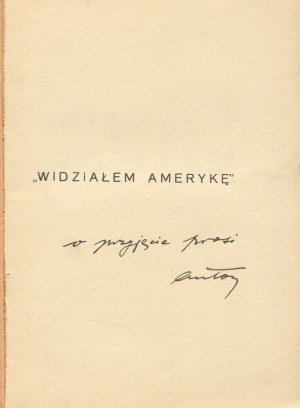 SOKALSKI Włodzimierz - I saw America. Sketches from a trip to the United States of America made in the summer of 1935. [1937] [AUTHOR'S ENTRY].