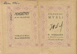 PIŁSUDSKI Józef - Myśli [miniature edition 1924] [AUTOGRAPH OF J. PIŁSUDSKI].