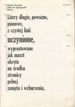 NERUDA Pablo - Ode to Typography [1982].