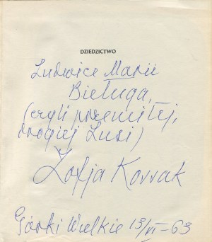 KOSSAK Zofia - Legacy [set of 3 volumes] [1961-1967] [AUTOGRAPH AND DEDICATION].