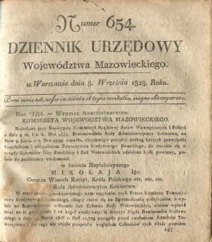 Gazzetta ufficiale del Voivodato di Mazowieckie. N. 620-722 (senza alcuni numeri) [1828-1829].