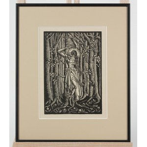 [Graphic] SKOCZYLAS Władysław - Saint Sebastian [woodcut 1924].
