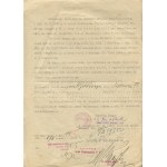 Projekt przeróbki otworów okiennych na sklepowe z obniżeniem sklepienia na posesji nr 14/216A przy ul. Ząbkowskiej na Pradze, należącej do Florentyny Scholtze. Załączone pozwolenie Urzędu Inspekcyjno-Budowlanego [1935]