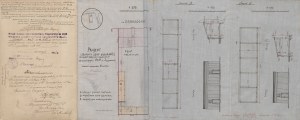 Projekt für den Bau von provisorischen Holzschuppen für die Lagerung von landwirtschaftlichen Geräten auf dem Grundstück Nr. 216A in der Ząbkowska-Straße, das den Eheleuten Florentyna und Ignacy Scholtz gehört [1922].