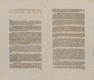 Publicandum neboli oznámení týkající se hlášení stížností a bezprostředního útlaku Jeho Veličenstvu králi [Königsberg 1799].