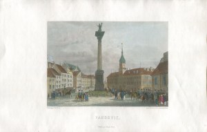 [Intaglio colored] Varsovie. Castle Square with the column of Sigismund III Vasa [mid-19th century].