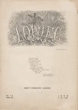 Lovec. Číslo 12 z 1. listopadu 1937, věnované jelenovi