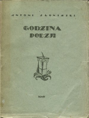SŁONIMSKI Antoni - Hour of Poetry [first edition 1923] [cover by Tadeusz Gronowski].