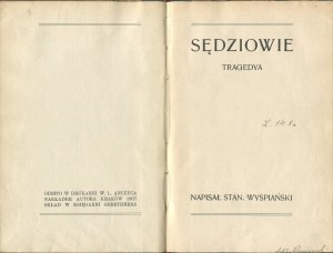 WYSPIAŃSKI Stanisław - Sędziowie. Tragedia [prvé vydanie 1907].