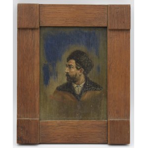 Maler unbestimmt, 19./20. Jahrhundert, Porträt eines Mannes mit Pelzmütze