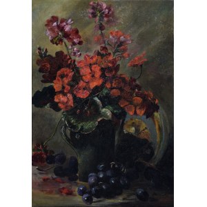 Maler unbestimmt, 19./20. Jahrhundert, Blumen und Früchte