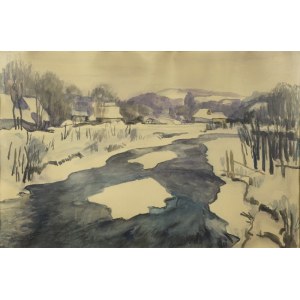 Wladyslaw JAROCKI (1879-1965), A stream in winter - a motif from the Harenda area, 1929?
