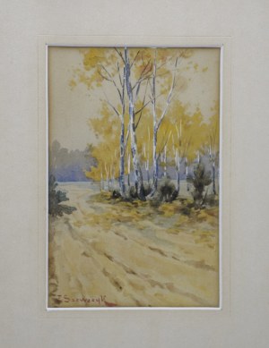 Feliks SZEWCZYK (1863-1932), Pejzaż jesienny z brzozami