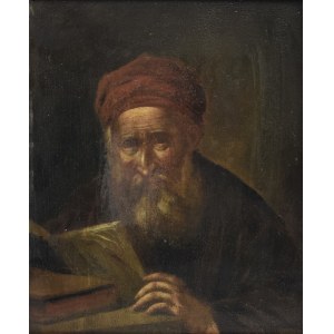 Maler unbestimmt, 19. Jahrhundert, Alter Mann über Büchern
