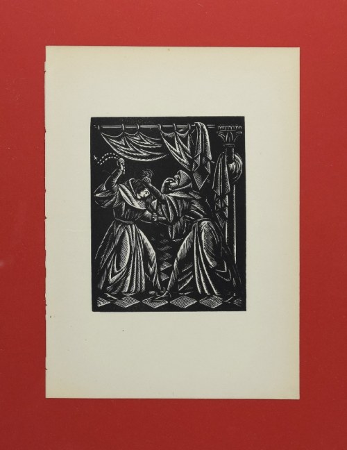 Władysław SKOCZYLAS (1883-1934), Bójka mnichów - z cyklu: Klasztor i Kobieta - ilustracja