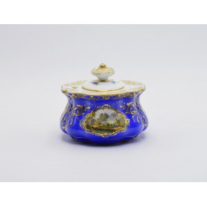 MIESNIA - PORCELANA MANUFACTURE, Inkwell, with miniature: villa and vineyard of the King of Saxony in Wachwitz