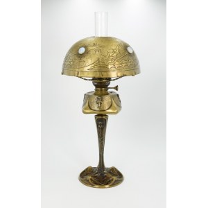 Georges LELEU - secesní / art déco design, secesní petrolejová lampa