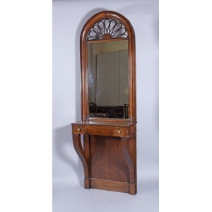 Mirror with hanging console in art déco style
