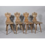 Set of six chariots in the style of regional highland furniture