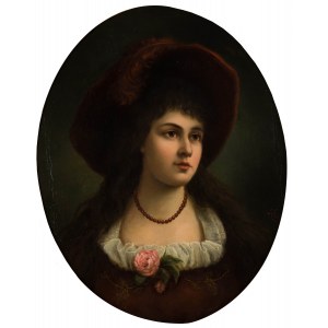 Adèle Riche (1791 Paříž-1878 Fontainebleau), Portrét dámy v klobouku