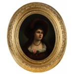 Adèle Riche (1791 Paris-1878 Fontainebleau), Porträt einer Dame mit Hut