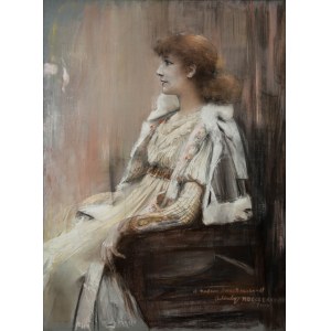 Teodor Axentowicz (1859 Braszów/Rumunia - 1938 Kraków), Portret Sarah Bernhardt w trzecim akcie Toski, 1888 r.