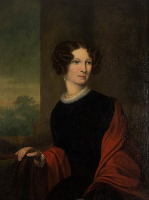 Romuald Chojnacki (1818 Warszawa -1885 Odessa), Portret kobiety na tle pejzażu