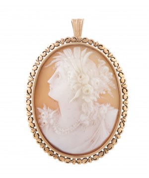 Brooch-pendant with cameo, 2nd half of 20th century.