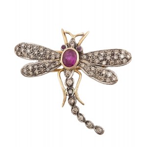Brooch in the form of a dragonfly, 2nd half of the 20th century.